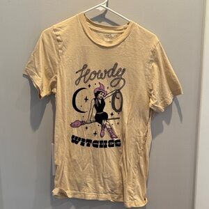 Vintage-Inspired "Howdy Witches" Yellow Graphic Tee